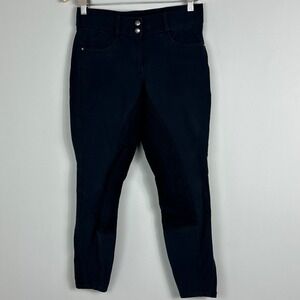 Tuscany Equestrian Breeches Pants Navy Blue Womens Sz 28 Belt Loops Horse Riding